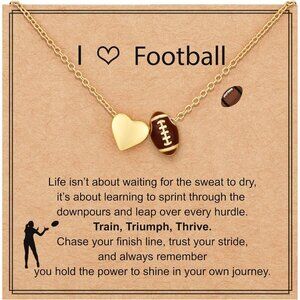 Sports Necklace Brass 16in Girls Women Football Soccer Volleyball Basketball